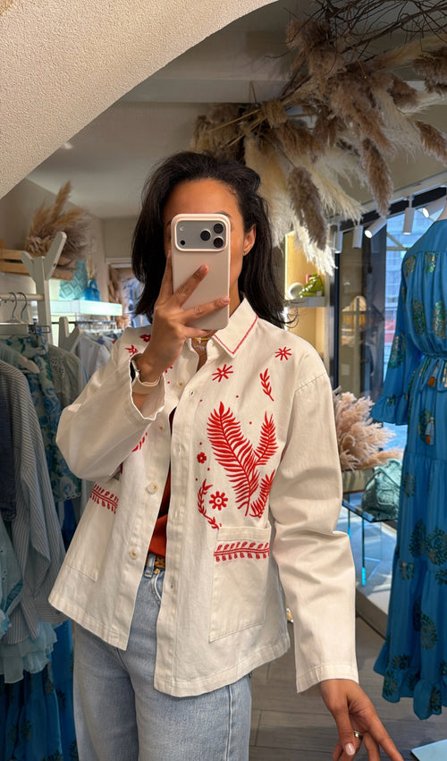 Giacca camicia “Rosso Ricamo”♥️