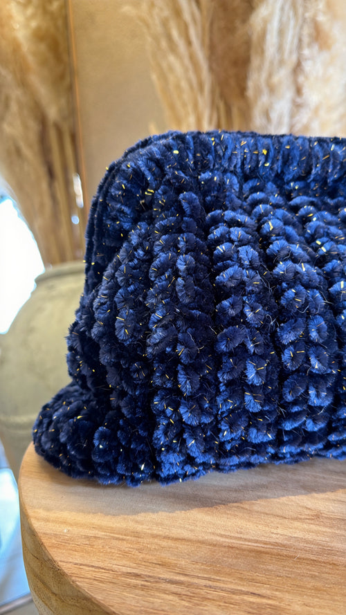 Pochette intrecciata in velluto e lurex✨