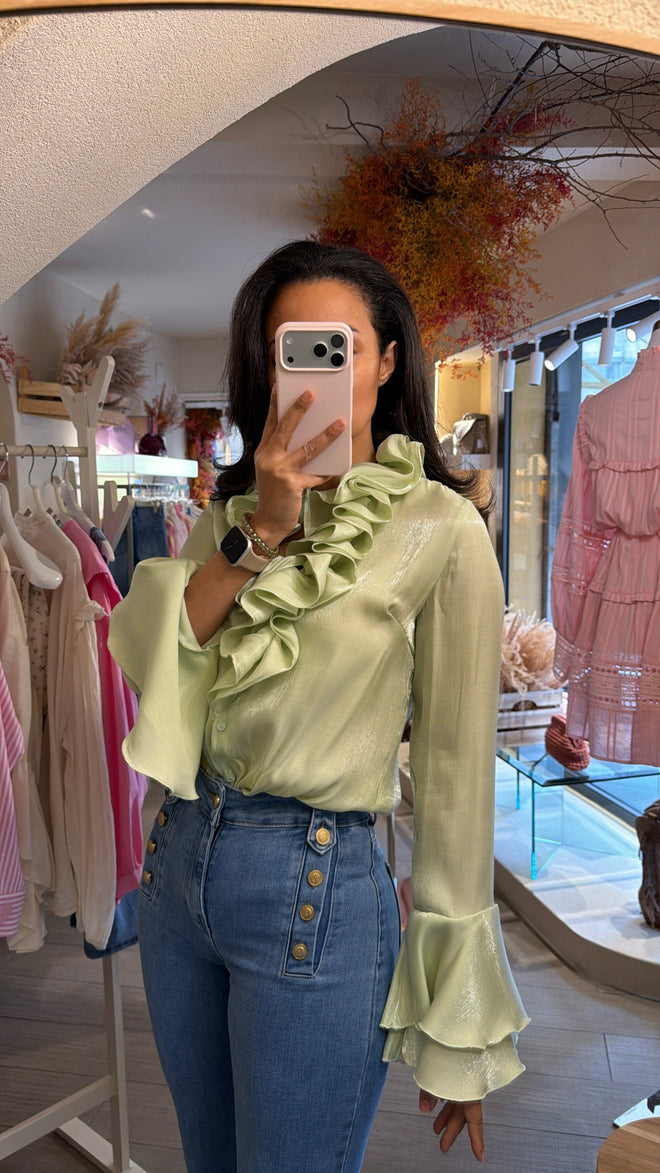 Camicia satinata “Lemon”