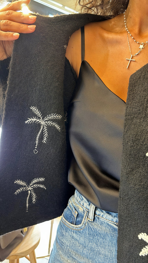 Cardigan “Palme ricamate”🖤