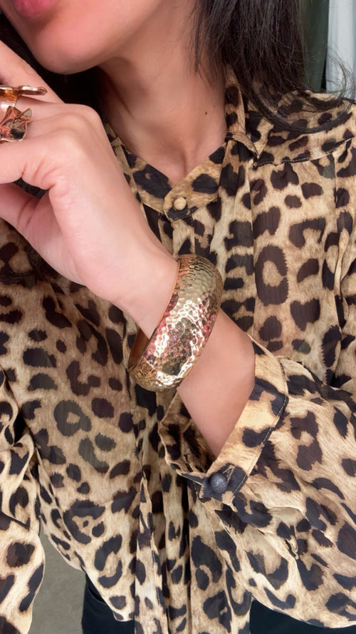 Blusa Animalier con foulard coordinato🤎