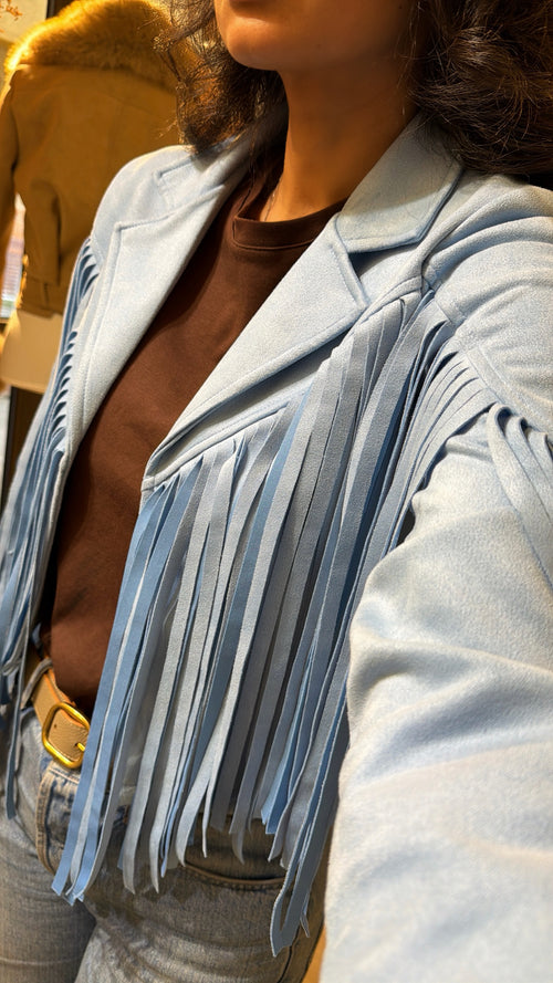 Cardigan Suede con Frange “Arizona”
