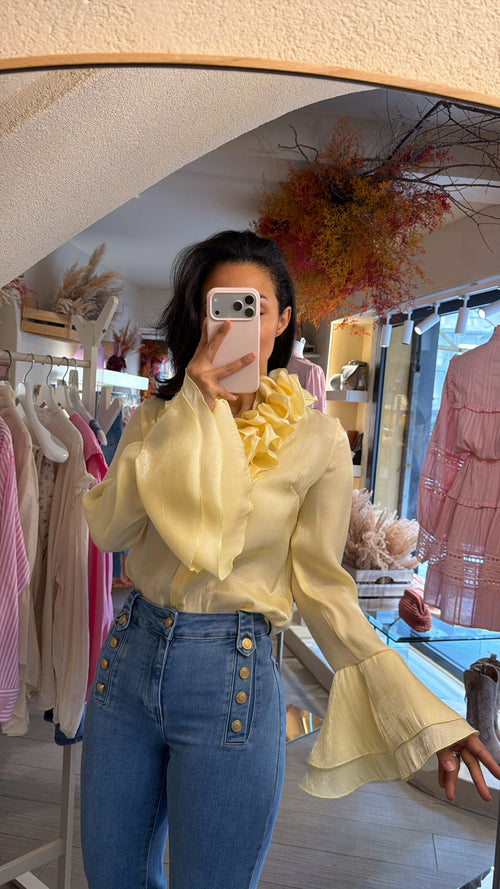 Camicia satinata “Lemon”