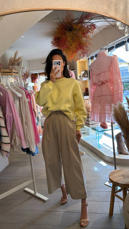 Pantalone “Wide Cropped Sand”🌸