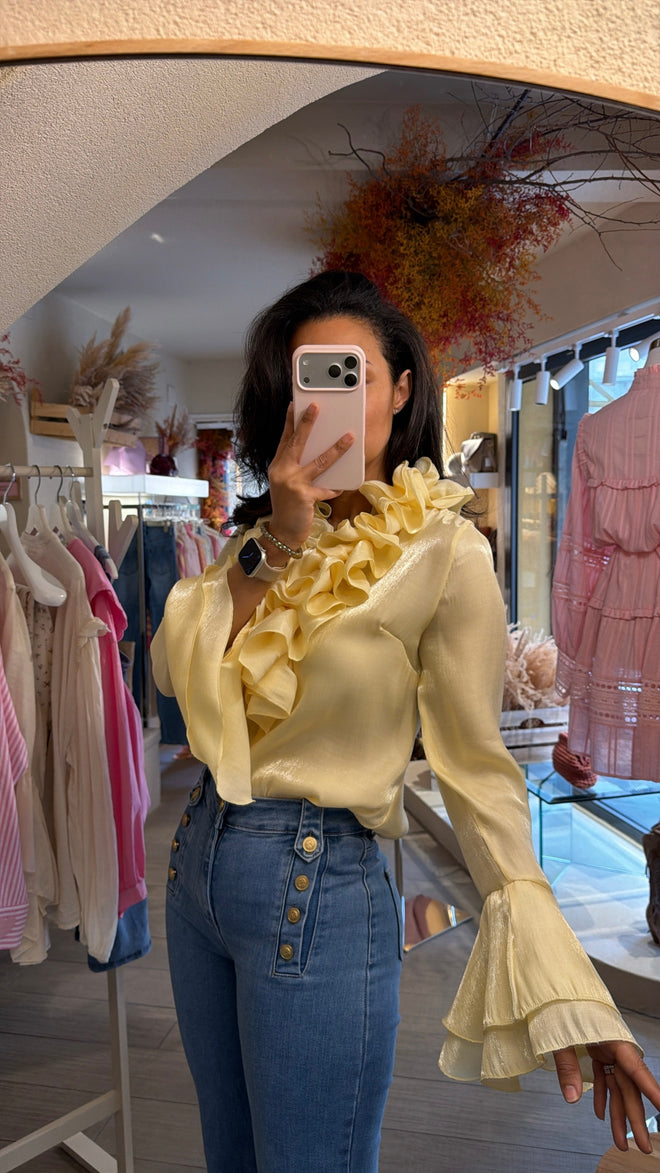 Camicia satinata “Lemon”