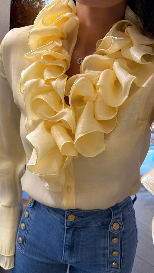 Camicia satinata “Lemon”