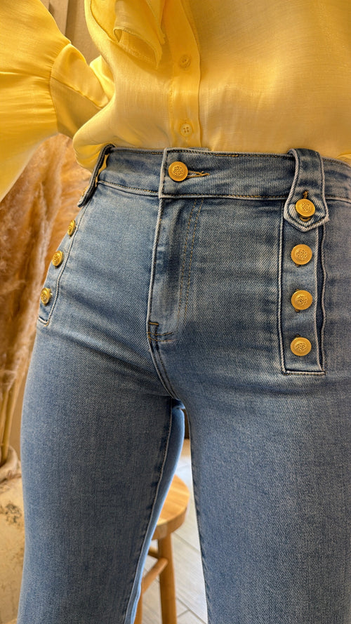 Jeans Bottoni Gold gamba dritta