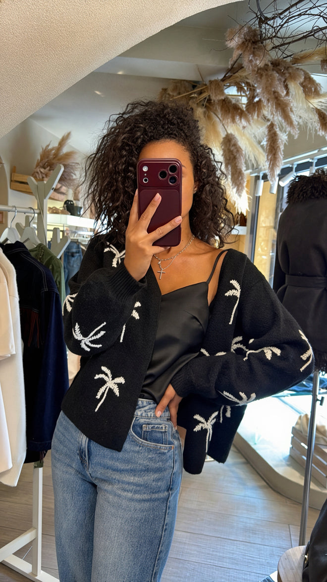 Cardigan “Palme ricamate”🖤