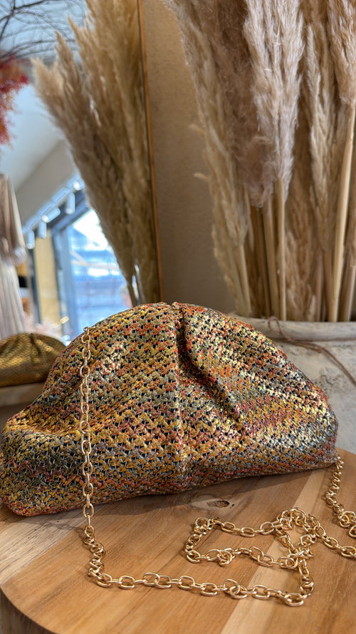 Pochette Clutch “ZigZag effetto rafia lurex”✨