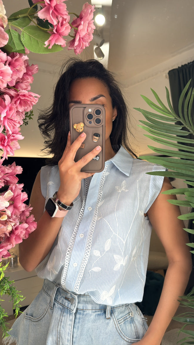 Blusa Senza Maniche  ‘Foglie d’Estate’🍃