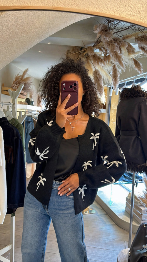 Cardigan “Palme ricamate”🖤