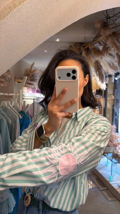 Camicia a righe“Ricamata”☀️