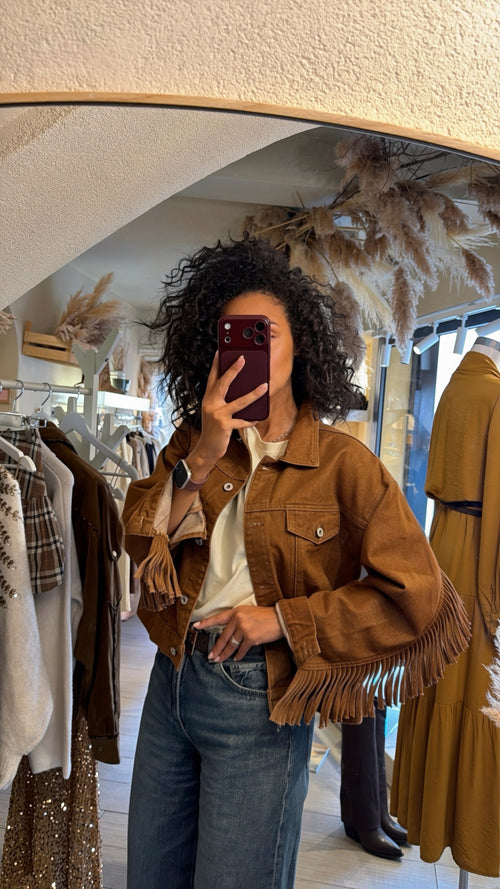 Giacca in denim con frange🍂