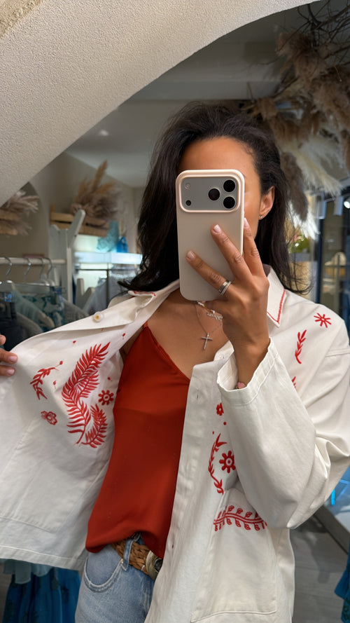 Giacca camicia “Rosso Ricamo”♥️