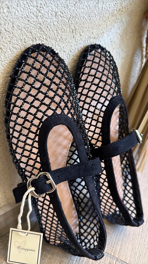Ballerine Mary Jane a rete con strass✨
