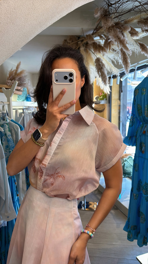 Camicia effetto lino “fantasia palme”🌴