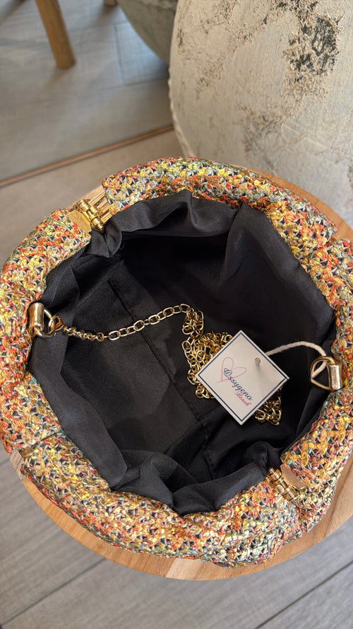 Pochette Clutch “ZigZag effetto rafia lurex”✨
