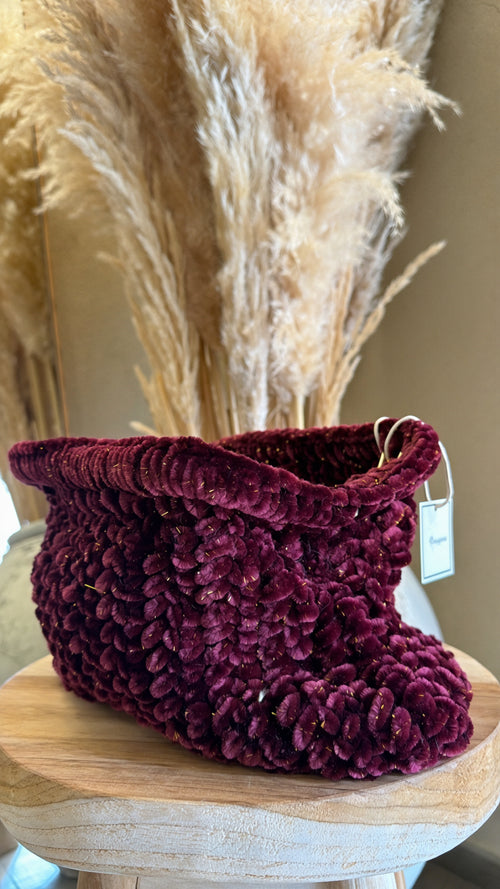 Pochette intrecciata in velluto e lurex✨