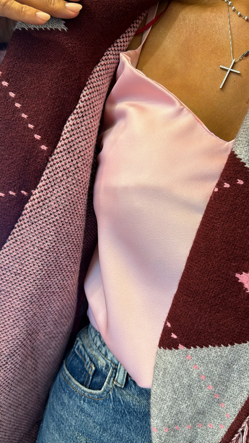 Cardigan “St. Moritz” con cintura e frange 🤍🖤
