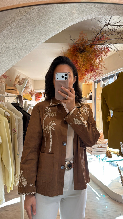 Giacca Sahariana Safari in Eco-Suede🤎