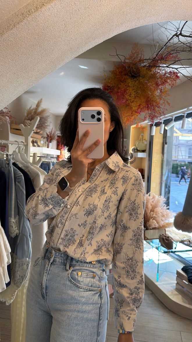 Camicia “Blue Floral Chic”💙