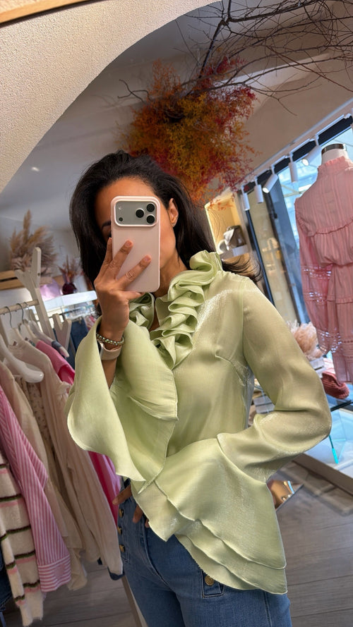 Camicia satinata “Lemon”