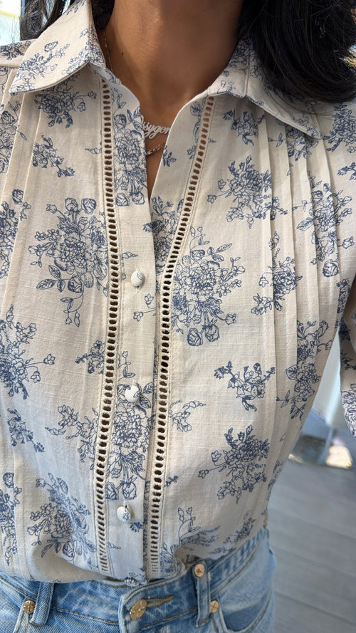 Camicia “Blue Floral Chic”💙