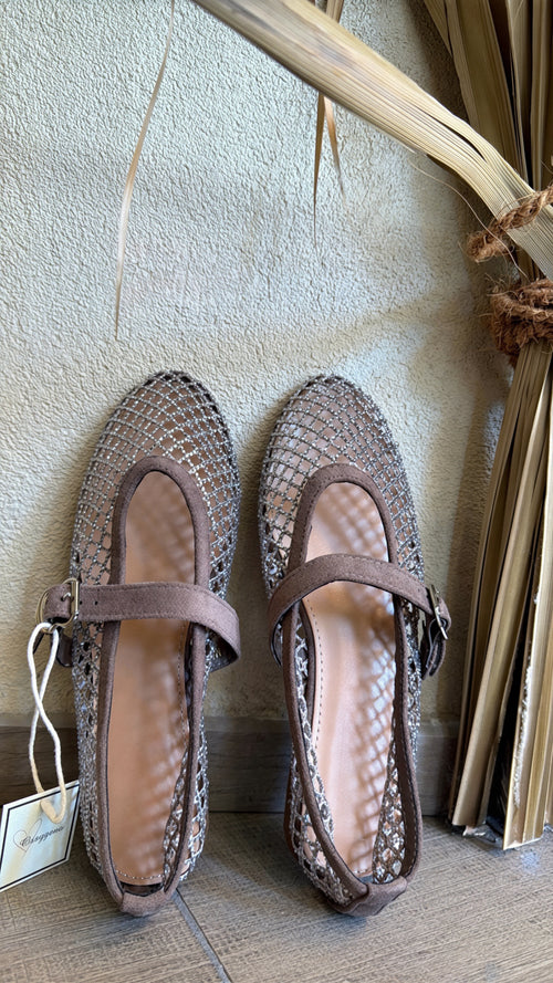 Ballerine Mary Jane a rete con strass✨
