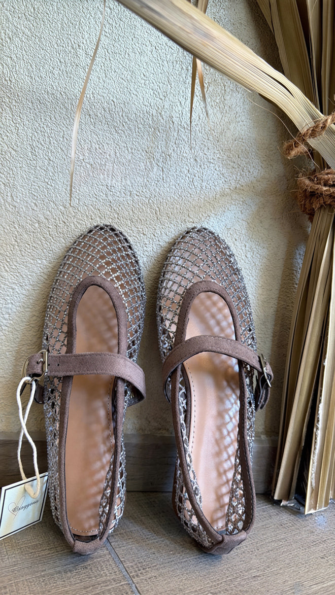 Ballerine Mary Jane a rete con strass✨