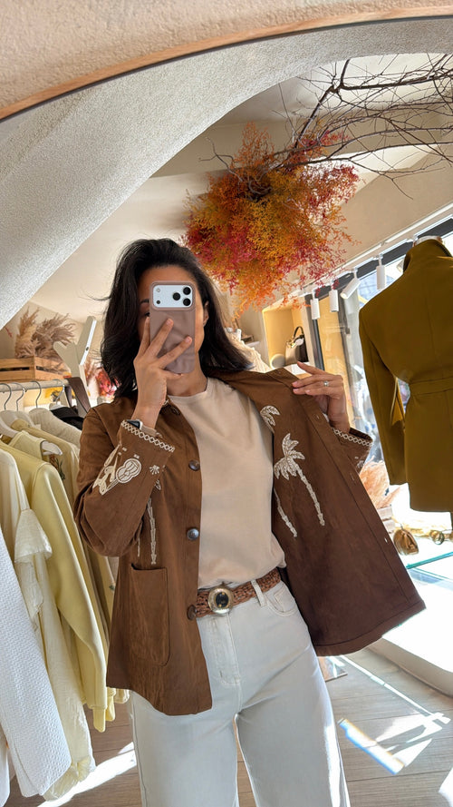 Giacca Sahariana Safari in Eco-Suede🤎
