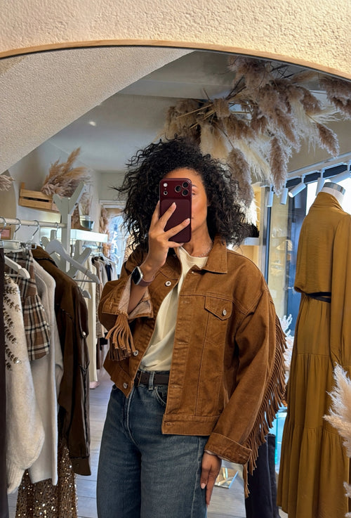 Giacca in denim con frange🍂