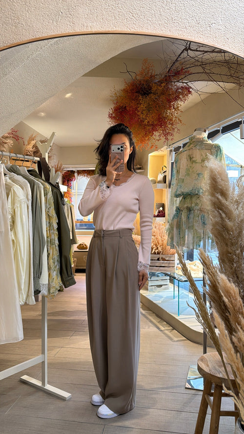 Pantalone Palazzo Sartoriale con Pinces”Aurora”