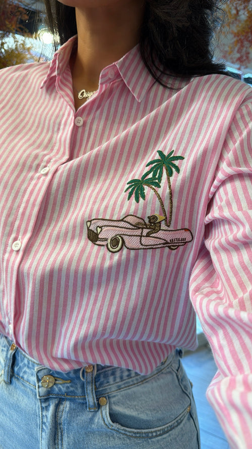 Camicia a Righe “Ricamata”🌴