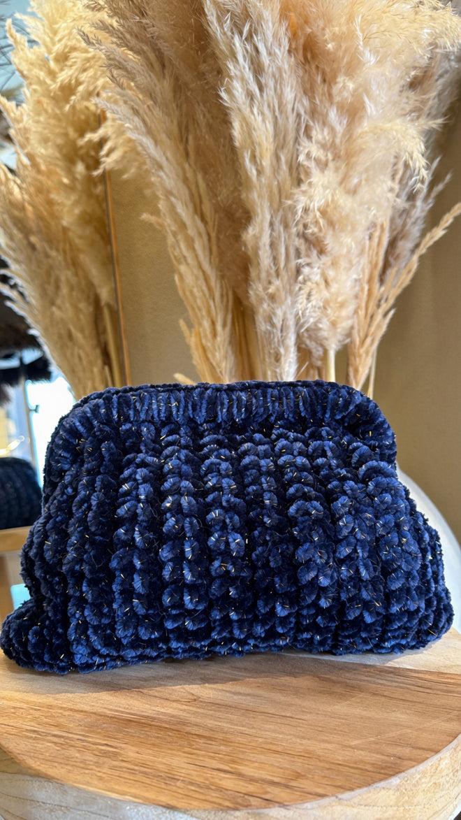 Pochette intrecciata in velluto e lurex✨