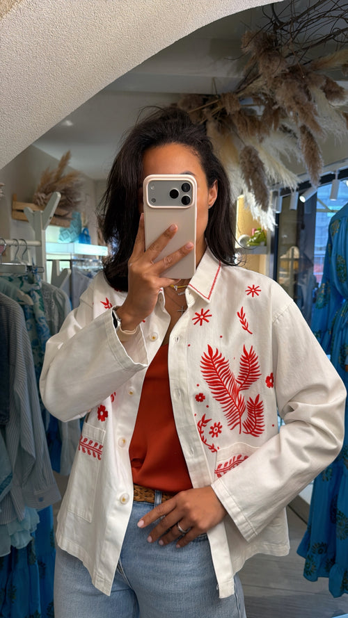 Giacca camicia “Rosso Ricamo”♥️