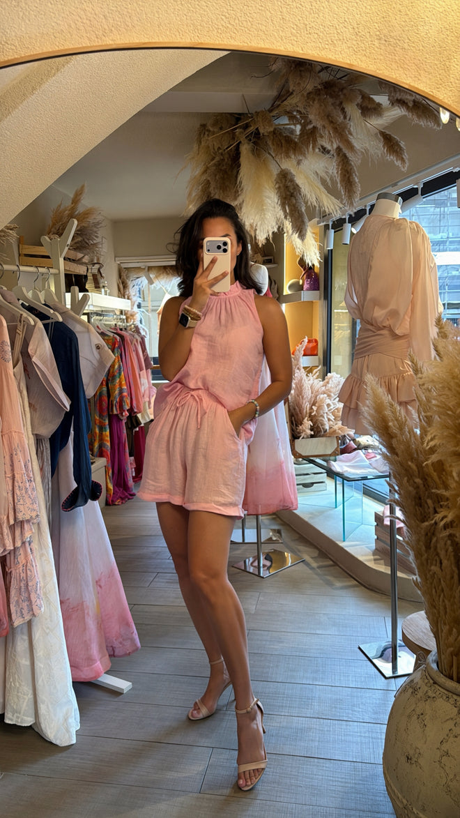 Short Lino “Basic”🌸 •Culisse decorativa in vita•
