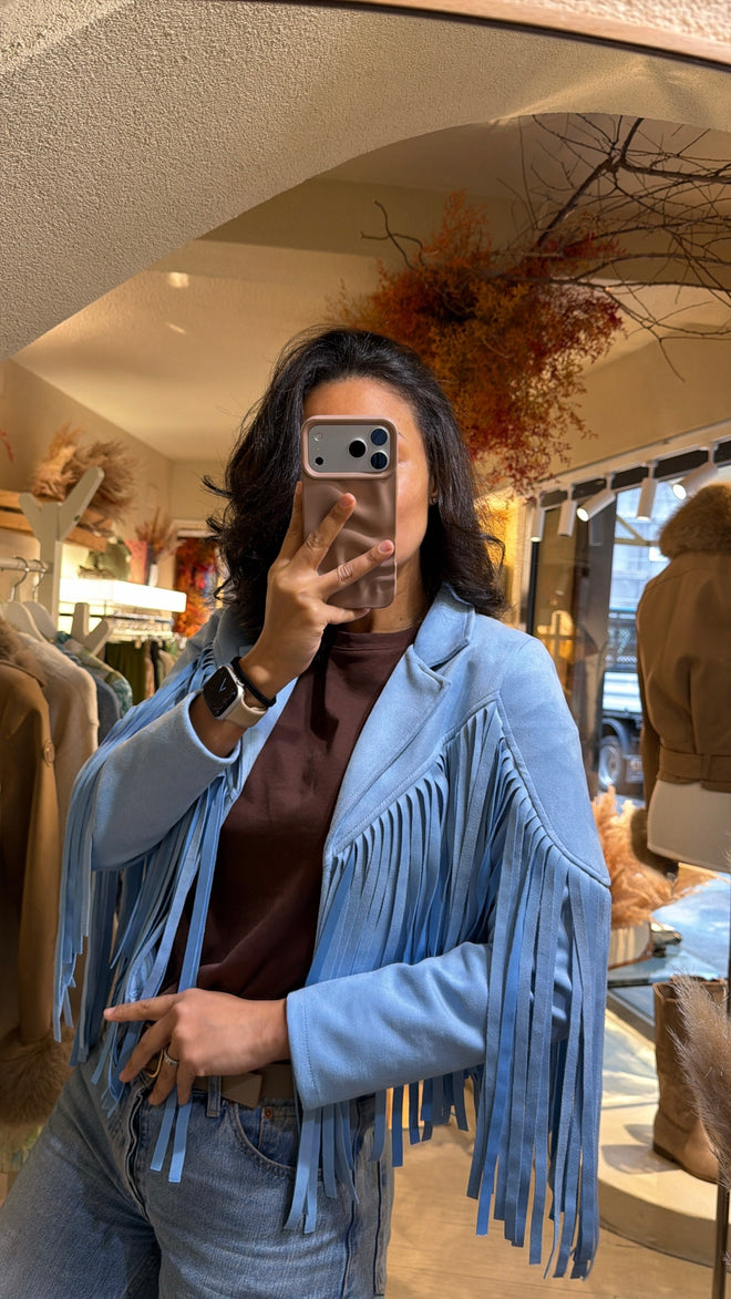 Cardigan Suede con Frange “Arizona”