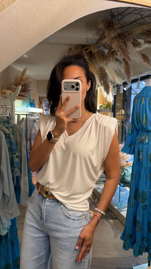 T-shirt strutturata “scollo a V”☀️