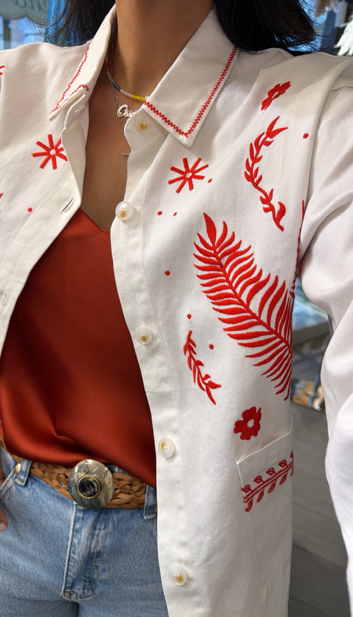 Giacca camicia “Rosso Ricamo”♥️
