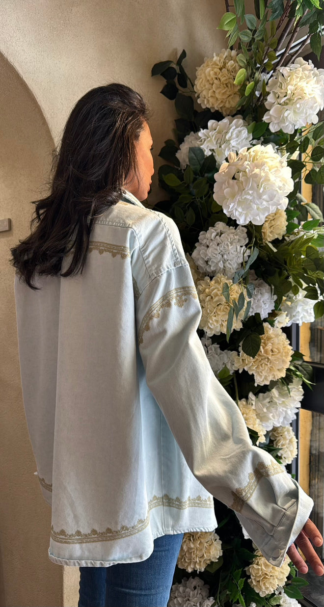 Giacca Ricamata Oversize in Denim🌴