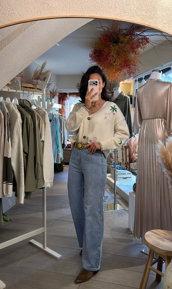 Jeans “Onda modello Wide Straight”