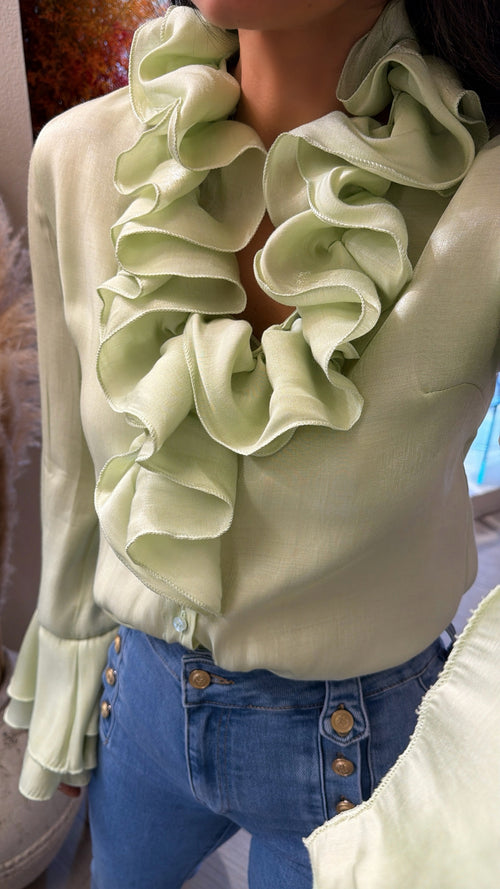 Camicia satinata “Lemon”
