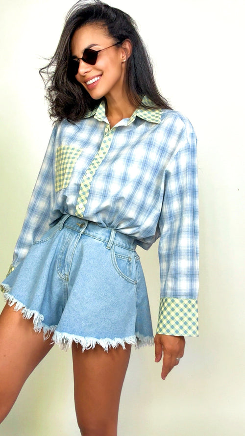 Shorts in Denim a Farfalla