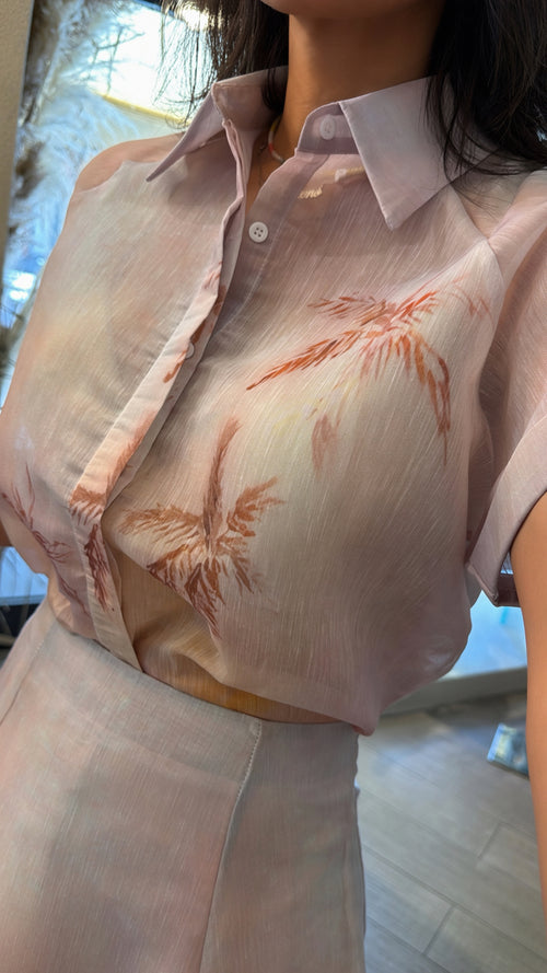 Camicia effetto lino “fantasia palme”🌴