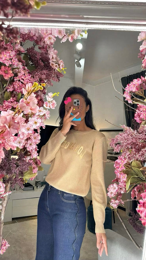 Maglia girocollo in Lurex Gold✨