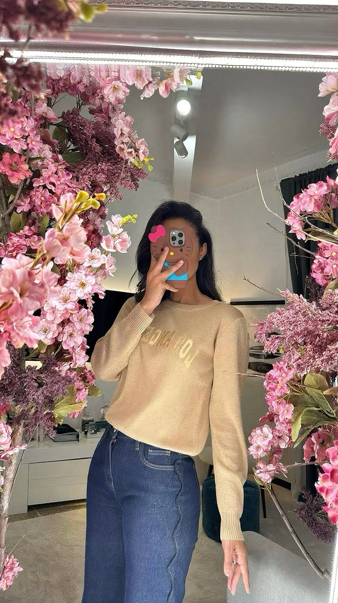 Maglia girocollo in Lurex Gold✨