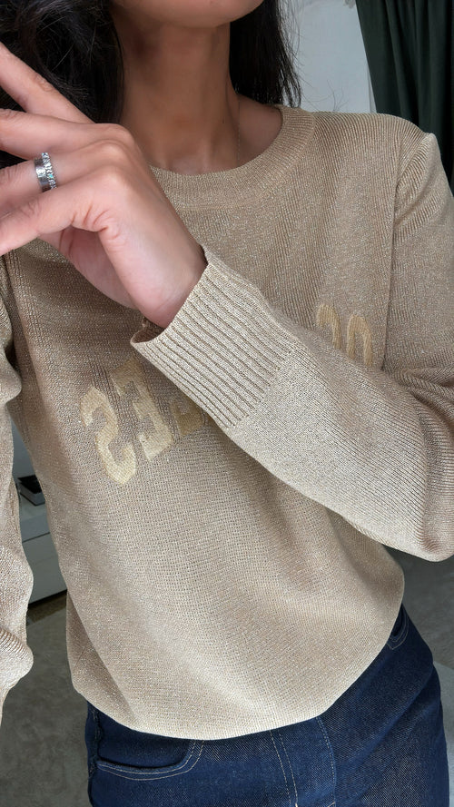 Maglia girocollo in Lurex Gold✨