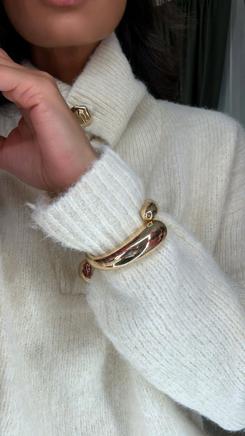 Pullover Oversize Bottoni Oro✨