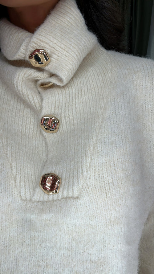 Pullover Oversize Bottoni Oro✨